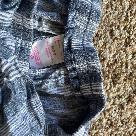 No Boundaries Blue and White Off-Shoulder Jumpsuit - Picture 5 of 6